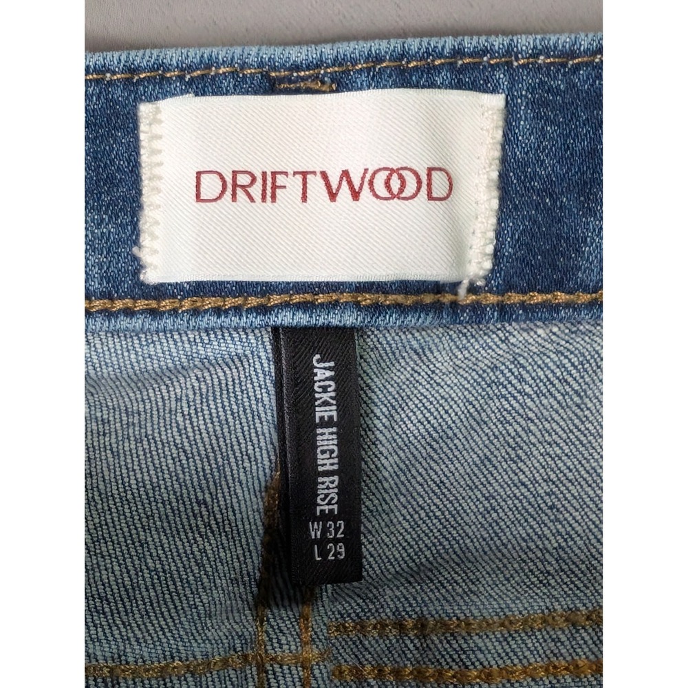 Driftwood Jackie High Rise Floral Embroidered Skinny Jeans Medium Wash Size 32 - Picture 3 of 10